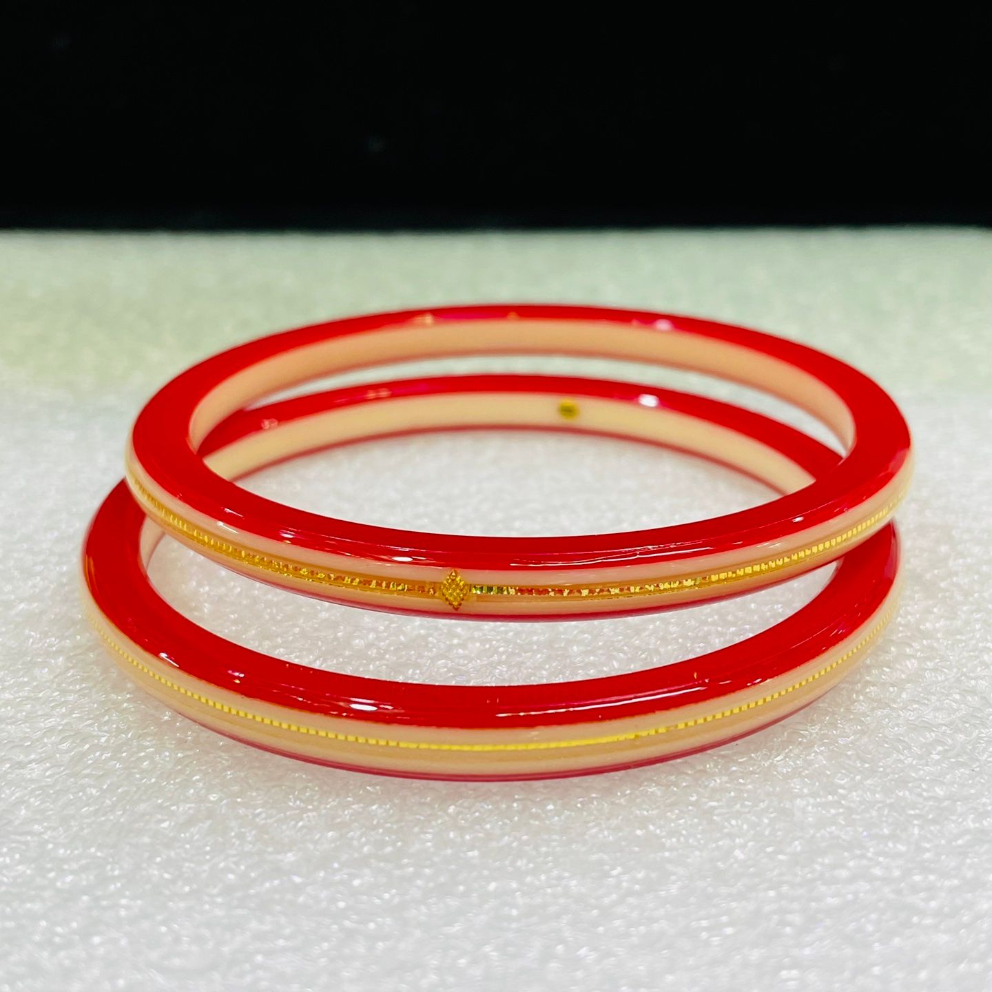 Handmade Shakha Pola Gold Plated Acrylic Bangle for Women, Red and White  Pack of 4 - Etsy